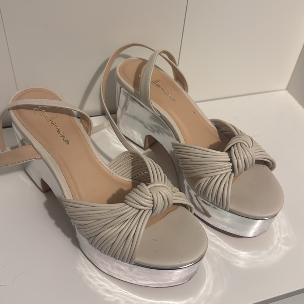 Guilhermina Knotted Platform Heels Size 8 - Picture 6 of 10